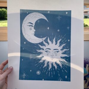 Cyanotype "La lune et le soleil"